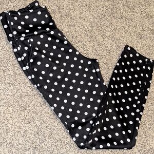Black and White Polka Dot Pants With Pockets